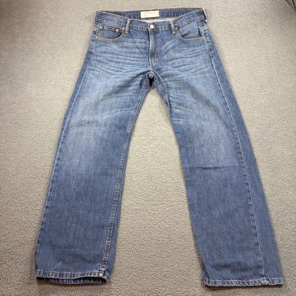 Levis Jeans Mens 38x34 Blue 550 Relaxed Fit Straight Leg Denim Pants 100% Cotton